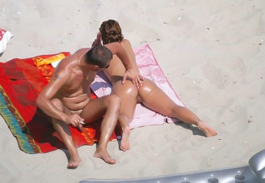 Beautiful Summer Wife Sunbathing Nude On The Beach Shots