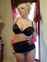 Chubby blonde gf shows her huge natural..